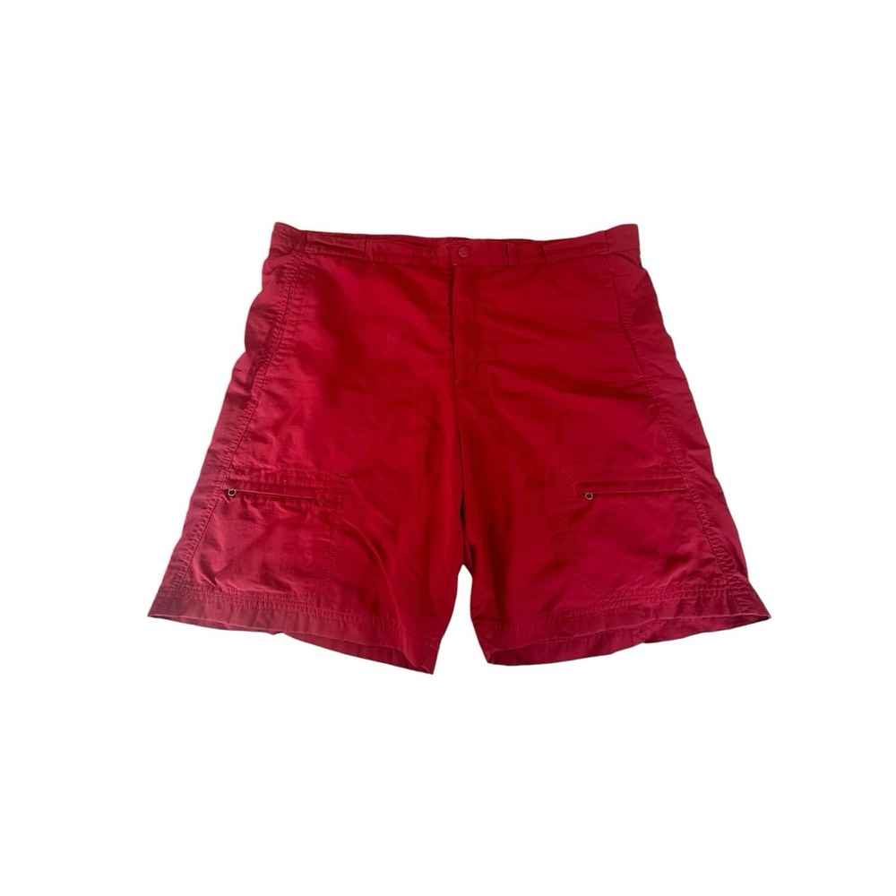 Ll Bean Swim Trunks Adult Large Red Solid Pockets Summer Mesh Men's